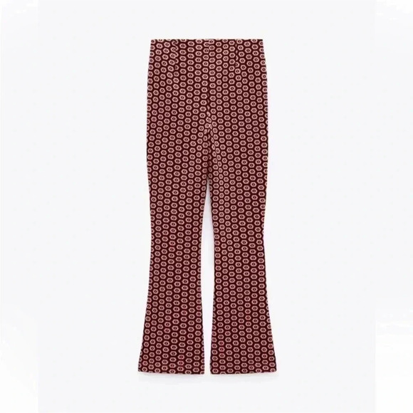 Zara Pants - 4/$25 Zara High Rise Legging Pink Patterned Dots Retro Pants Sz S